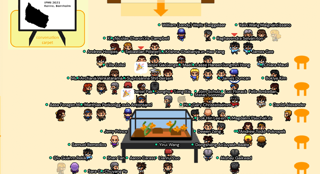 Screenshot of participant's avatars from Gather.town